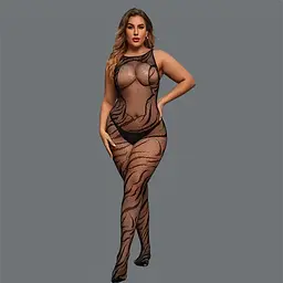 Спокусливий бодістокінг з відкритим доступом L-XXL Чорний