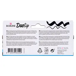 Набір маркерів акварельних двосторонніх Royal Talens ECOLINE DUO TIP Black&Grey 3шт - мініатюра 3
