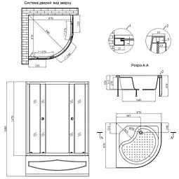 Душова кабіна Agua Cascad - S.T.D.90x90 см (CV035440) - мініатюра 14