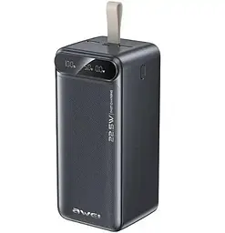 Powerbank Awei PA-13 на 50000mah, 22.5W Чорний, потужний повербанк для заряджання телефонів — ноутбуків