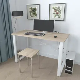 Письмовий стіл Ferrum-decor Драйв 750x1400x700 Білий метал ДСП Дуб Сонома 16 мм (FRD-103209) - мініатюра 4