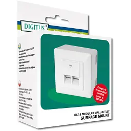 Комп'ютерна розетка Digitus 2xRJ45 STP, cat. 6, для відкритої проводки (DN-9006-N) - мініатюра 8