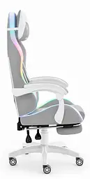 Комп'ютерне крісло Hell's HC-1039 LED RGB Grey-White (тканина) - мініатюра 3