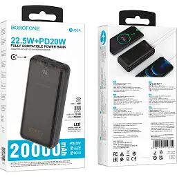 Зовнішній акумулятор Borofone BJ52A Power 20000mAh 22.5W Black [130224] - мініатюра 4