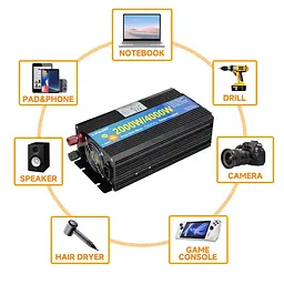 Інвертор перетворювач напруги Lvyuan F-2000P 24-230v 2000/4000w чистий синус - мініатюра 4