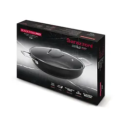 Каструля з кришкою Barazzoni Black Titan 85560403298 32 см 5.8 л чорна - мініатюра 3