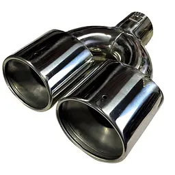 Насадка на глушник Elegant Подвійна Овальна Ø 63 х 2-95 x 245 мм Темний Хром (EL 106 046)