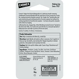 Бальзам для губ Carmex Tube Peach&Mango зі смаком персика й манго 10 г - мініатюра 3