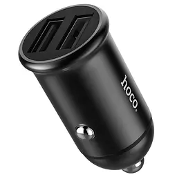 Автомобільний зарядний пристрій Hoco Z30 2 USB чорний - мініатюра 4