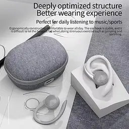 Бездротові спортивні Bluetooth навушники TWS J92 з тканинним зарядним кейсом, сенсорами управління Сірі - мініатюра 8
