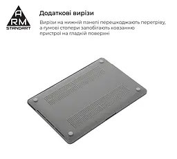 Чохол-накладка для MacBook Pro 16 M5 Pro-M2 Pro/M5 Max-M1 Max, сірий, Air Shell, пластиковий захисний аксесуар для ноутбука, протиударний, з вентиляцією та доступом до портів, ArmorStandart (ARM80468) - мініатюра 4