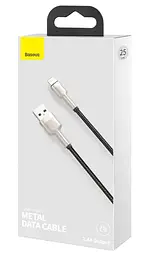 Кабель Baseus Cafule Series Metal Data Cable USB to Lightning 2.4A 0.25m Black - мініатюра 2