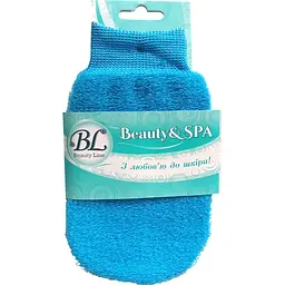 Мочалка-рукавичка Beauty Line SPA синтетична з милом синій (412250B)