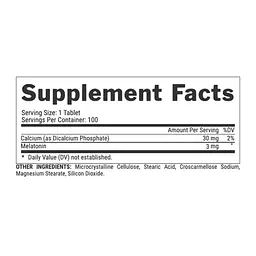 Мелатонін з Кальцієм Melatonin 3 мг - 100 капсул - мініатюра 2