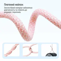 Дата кабель USB-C to USB-C 1.0m 60W 3.0А pink ColorWay (CW-CBPDCC061-P) - мініатюра 8