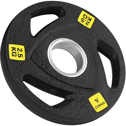 Диск олімпійський Cornix 1 x 2.5 кг 51 мм металевий, прогумований Black XR-0424