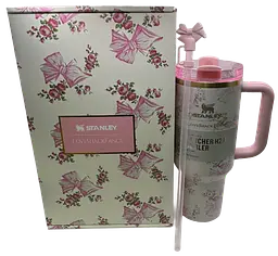 Термокухоль Stanley Quencher H2.0 Tumbler з неіржавкої сталі 1,18 л Vintage Pink Bow KT6007858