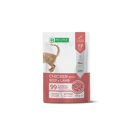 Вологий корм для кошенят з куркою, яловичиною та ягнятиною Nature's Protection Healthy Growth, Chicken, Beef, 100г