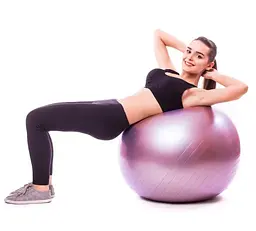 М'яч для фітнесу (фітбол) PowerPlay 4001 Ø65 cm Gymball Ліловий + помпа (PP_4001_65_Lilac) - мініатюра 6