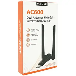 Бездротовий мережний адаптер Voltronic Wi-Fi-USB Merlion LV-UAC21, RTL8811CU, з 2-ма антенами 10см, 802.11 a/b/g/n, 600MB, 2.4 GHz, Blister Q50 - мініатюра 5