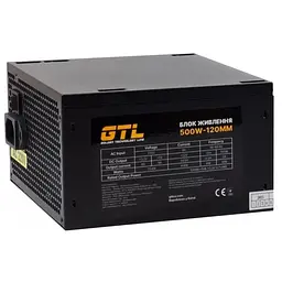 Блок живлення GTL 500W Gaming Star 80+ (GTLGS500BK) Black - мініатюра 1