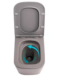 Унітаз підвісний Qtap Tern Ultra Quiet , Stone grey, з сидінням Slim Duroplast / Soft-close / Quick Release QTTER26SG49000 - мініатюра 5