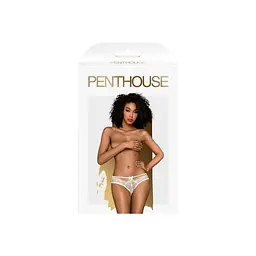 Трусики-бразиліана Penthouse Adore Me White квіткове мереживо тонкі ремінці бантики L/XL - мініатюра 3