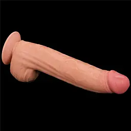 Фалоімітатор LoveToy Sliding-Skin Dual Layer Dong King Sized 31 см тілесний - мініатюра 21