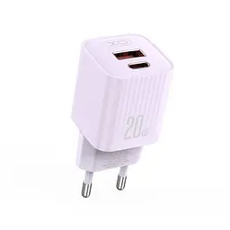 Мережевий зарядний пристрій XO L147(EU) PD20W 1USB-A+1USB-Charger Фіолетовий - мініатюра 5