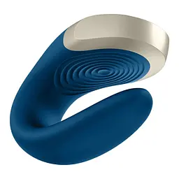 Вібратор для пар Satisfyer Double Love 8.6 см синій - мініатюра 7
