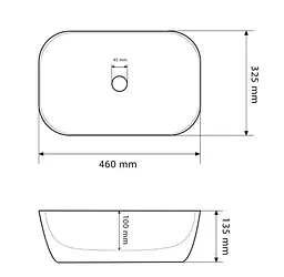 Умивальник VBI Ravenna накладний 46x32.5 см black lightning glossy VBI-011232 - мініатюра 5
