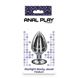 Анальна пробка Anal Play Starlight Booty Jewel Medium 8 см (сріблястий) - мініатюра 4
