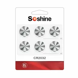 Батарейка Soshine CR2032 літієва 3V 6 шт.