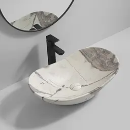 Умивальник накладний Mixxus Premium Wave-0106 marble 620x360x160 мм MP6560, Мармур - мініатюра 6
