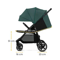 Прогулянкова коляска Kinderkraft Route Platinum Green - мініатюра 4