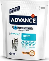 Сухий корм для котів Advance Cat Kitten Вага: 0.4 кг. для кошенят, а також для вагітних і кішок, що годують.