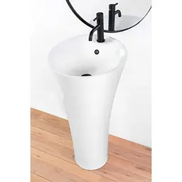 Умивальник Rea Agnes 45x45 окремостоячий білий (REA-U9906) - мініатюра 2