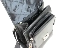 Барсетка чоловіча Giorgio Ferretti EF053 шкіряна 21х16х10 см Чорна - мініатюра 8
