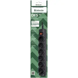 Мережевий фільтр живлення Defender 153, 3 m, 6 роз, black (99495) - миниатюра 2