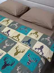 Комплект постільної білизни Ecotton полуторний 29345-3 Оленi на зеленому (24286) - мініатюра 9