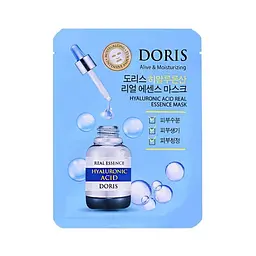 Маска тканинна для обличчя Doris Hyaluronic Acid Real Essence Mask з гіалуроновою кислотою