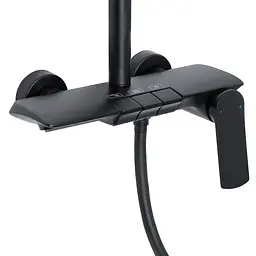 Душова система універсальна Qtap Slavonice на три споживача (з виливом) QTSLA111BLM45906 Black matt, Чорний матовий - мініатюра 3