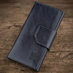 Добротний вертикальний клатч унісекс на хлястику з магнітом Grande Pelle 11221 синій