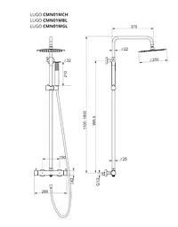 Душова система Corsan Lugo gold CMN01MGL, Золотий - мініатюра 2
