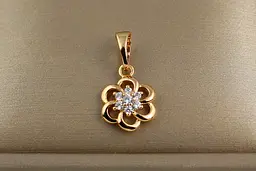 Кулон Xuping Jewelry квітка серединка з камінчиків 1 см золотистий