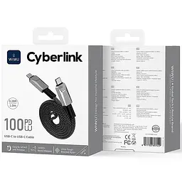 Дата кабель WIWU C078 Type-C to Type-C 100W 1 м Silver - мініатюра 5