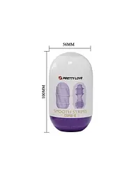 Мастурбатор міні з ребристим рельєфом Pretty Love Smooth Stripes Cupid X Egg, фіолетовий - мініатюра 4