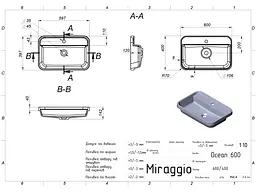 Умивальник Miraggio OCEAN 600 (8813682) Mirasoft, Матовий, Накладний/Врізний, Білий - мініатюра 2