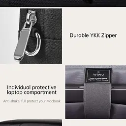 Сумка для ноутбуку WIWU Minimalist Laptop II 13.3/13.6/14.2 Black - мініатюра 5