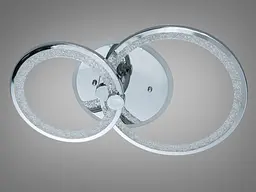 Стильна стельова LED-люстра для спальні Diasha 8180/2HR, хром, 55 W, 33×53 см, підсвітка - мініатюра 5